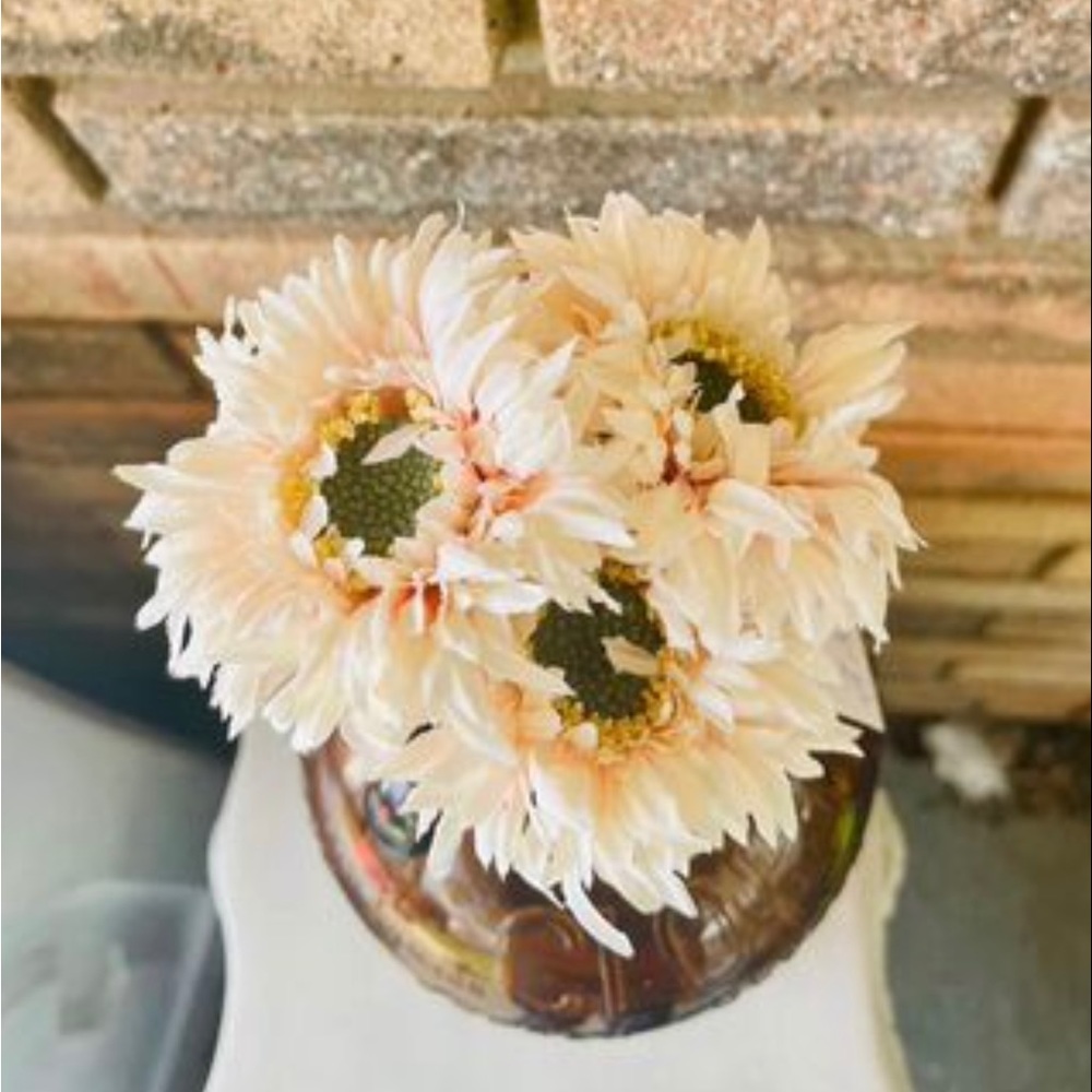 *Triple Gerbera Daisy Bouquet, Cream Pink